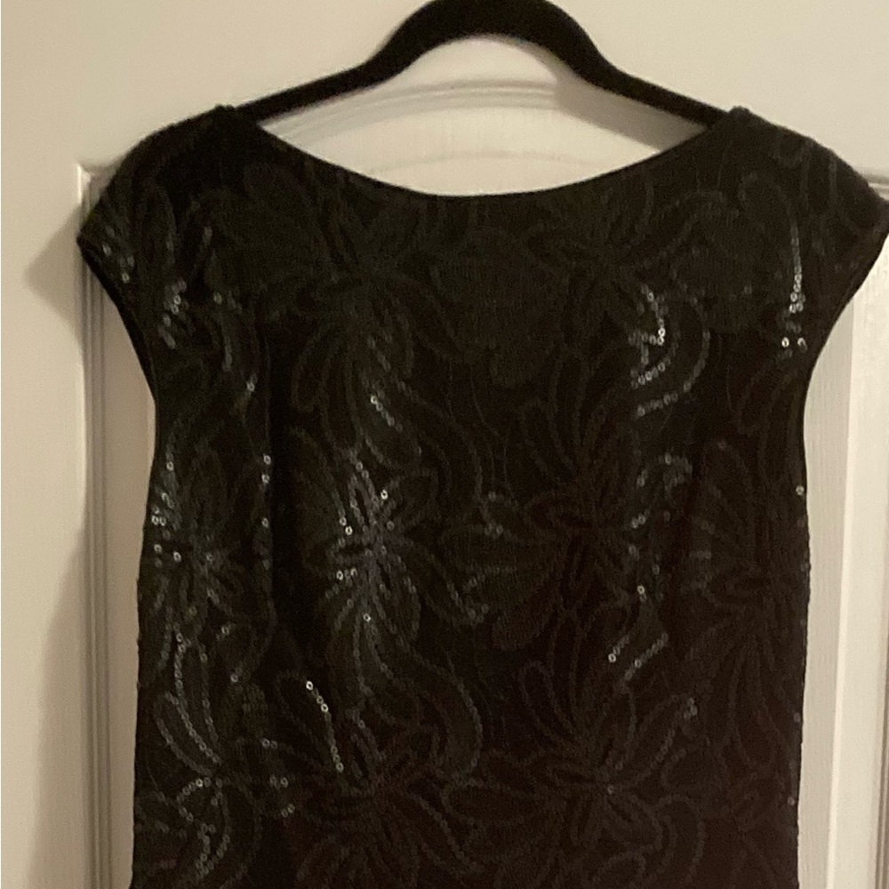 Sue Wong Black Sequin Dress, Size 14